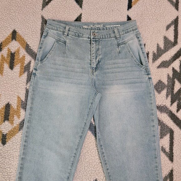Wallflower Womens Blue Denim Stretch Jeans Fearless Curvy Super High Rise Size 7 - Picture 3 of 6